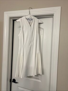 Athleta zip activewear White Sleeveless Pleated Hem Dress